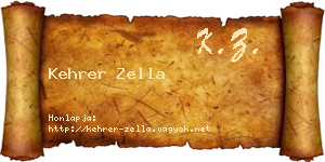 Kehrer Zella névjegykártya