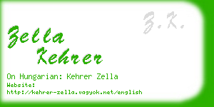 zella kehrer business card